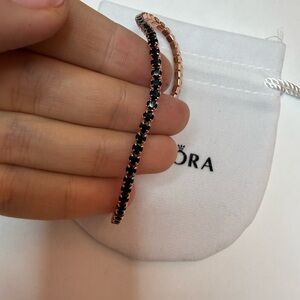 Pandora Black Sparkling Tennis Bracelet 6.7 inch